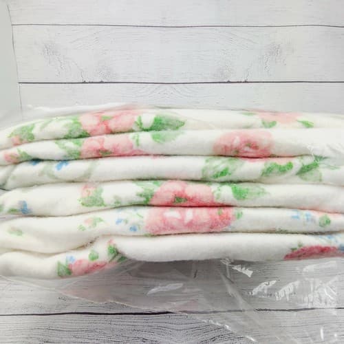VTG Cannon Twin Size White Pink Roses Design 72"x90" Blanket Made in USA Floral - Thumbnail 6