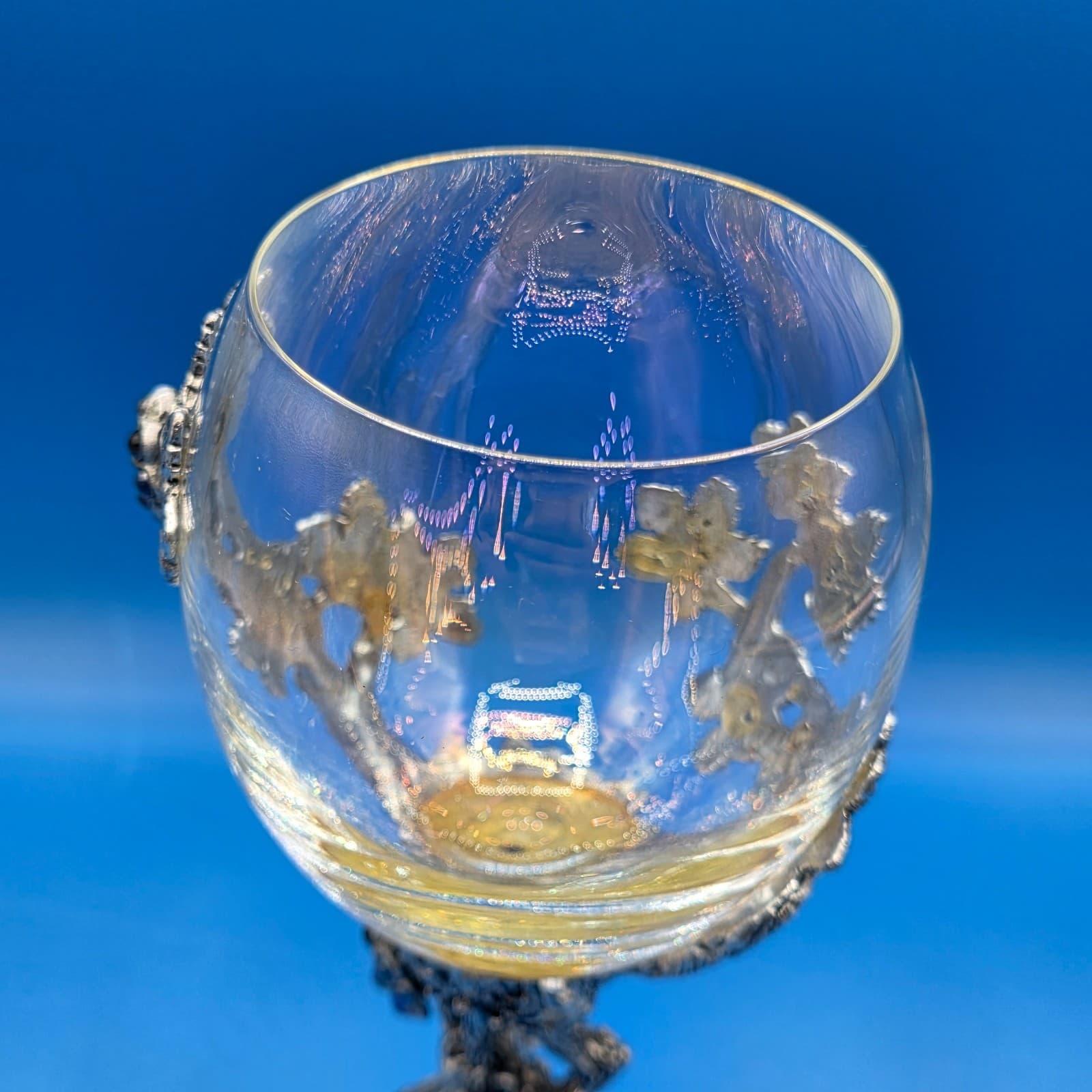 Fellowship Foundry Pewter Purple Crystals Vine Wine Glass Goblet Fantasy 89 - Thumbnail 5