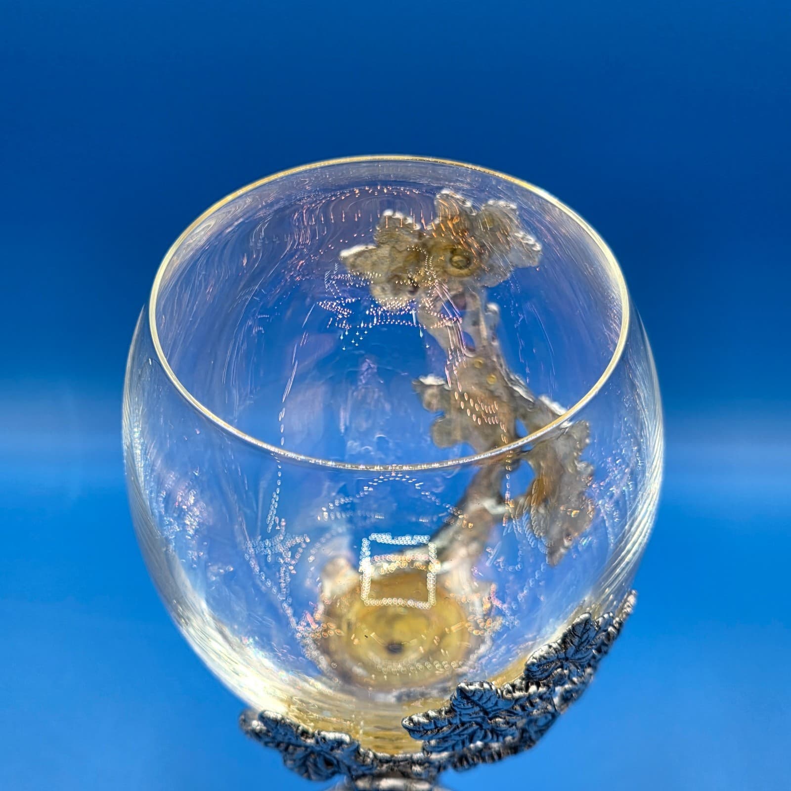 Fellowship Foundry Pewter Purple Crystals Vine Wine Glass Goblet Fantasy 89 - Thumbnail 10