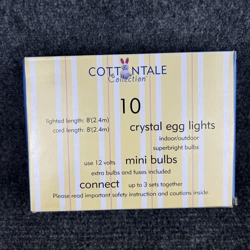 Vintage 2003 Cottontale Collection Crystal Easter Egg String light Set New - Thumbnail 3