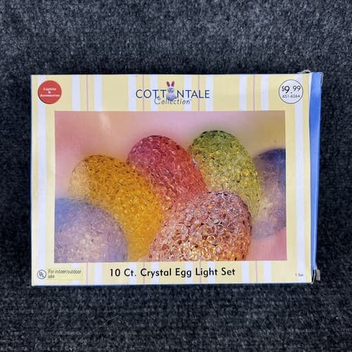 Vintage 2003 Cottontale Collection Crystal Easter Egg String light Set New - Thumbnail 2