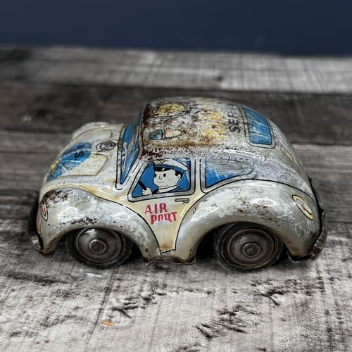 Vintage TT Takatoku Toys Japan Tin Litho Airport Service Toy Car Made in Japan - Thumbnail 2