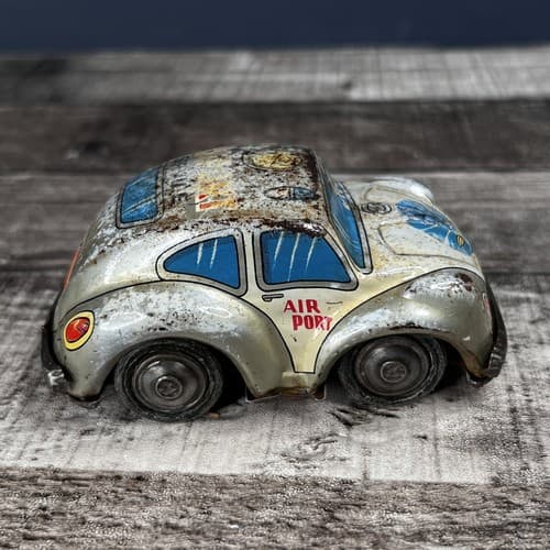 Vintage TT Takatoku Toys Japan Tin Litho Airport Service Toy Car Made in Japan - Thumbnail 3
