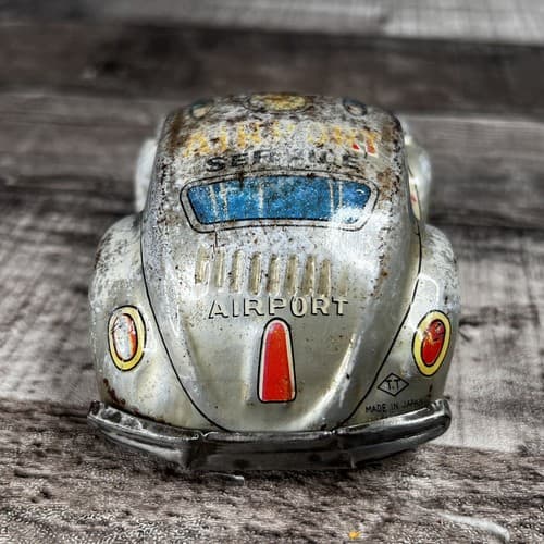 Vintage TT Takatoku Toys Japan Tin Litho Airport Service Toy Car Made in Japan - Thumbnail 4