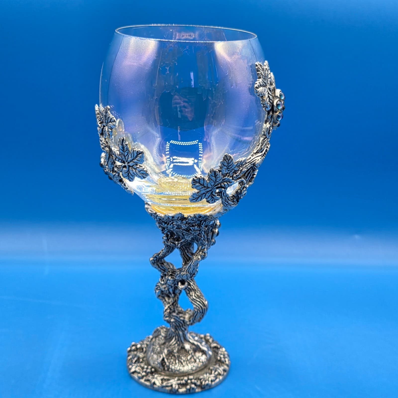 Fellowship Foundry Pewter Purple Crystals Vine Wine Glass Goblet Fantasy 89 - Thumbnail 9