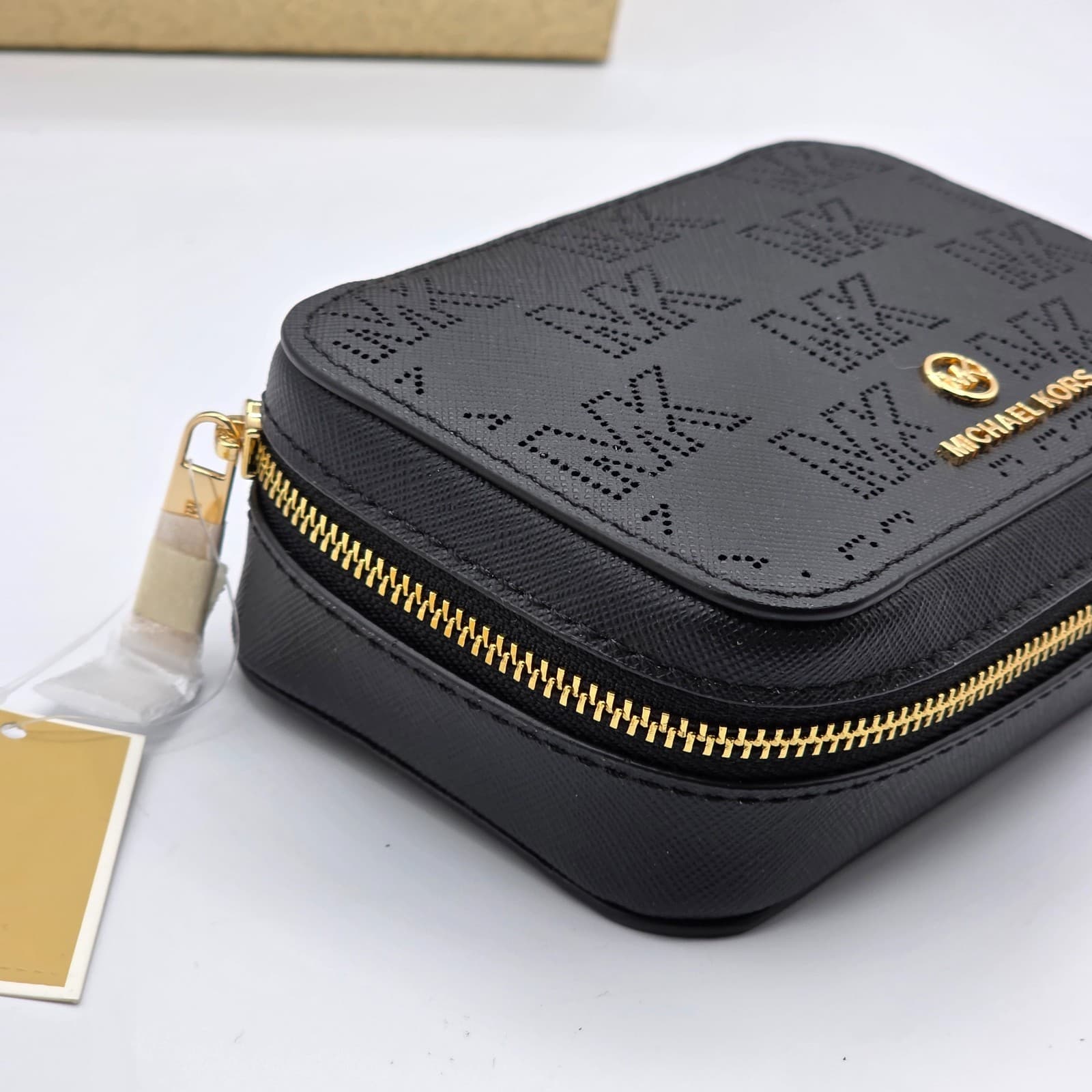 NWT Michael Kors Giftables Small Jewelry Case Box Leather Black Travel $128 MK - Thumbnail 6