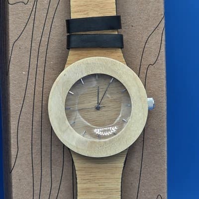 Wooden Watch By Analog Watch Co. Carpenter Collection Silver Heart & Maple - Thumbnail 3
