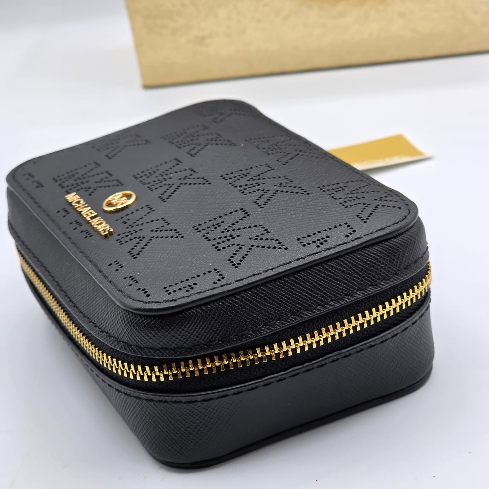 NWT Michael Kors Giftables Small Jewelry Case Box Leather Black Travel $128 MK - Thumbnail 7