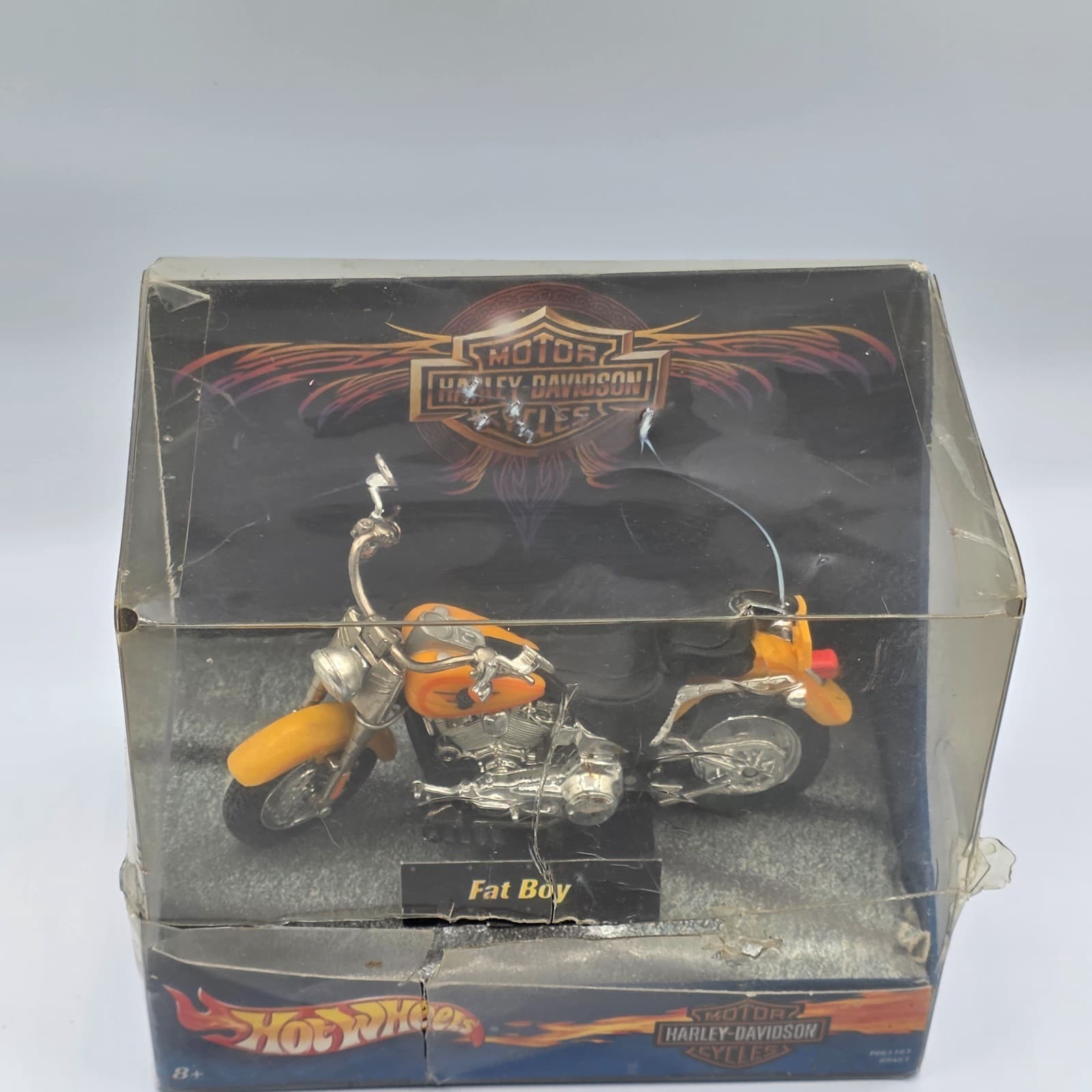 New 2001 Harley Davidson Fat Boy Motorcycle Hot Wheels F661161 89461 Yellow - Thumbnail 4