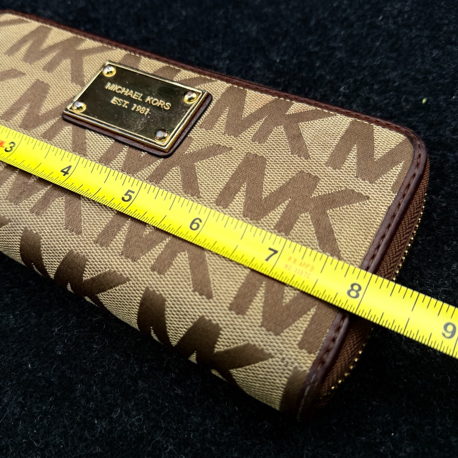 Michael Kors Zip Around Monogram Wallet with Leather Interior - Thumbnail 14