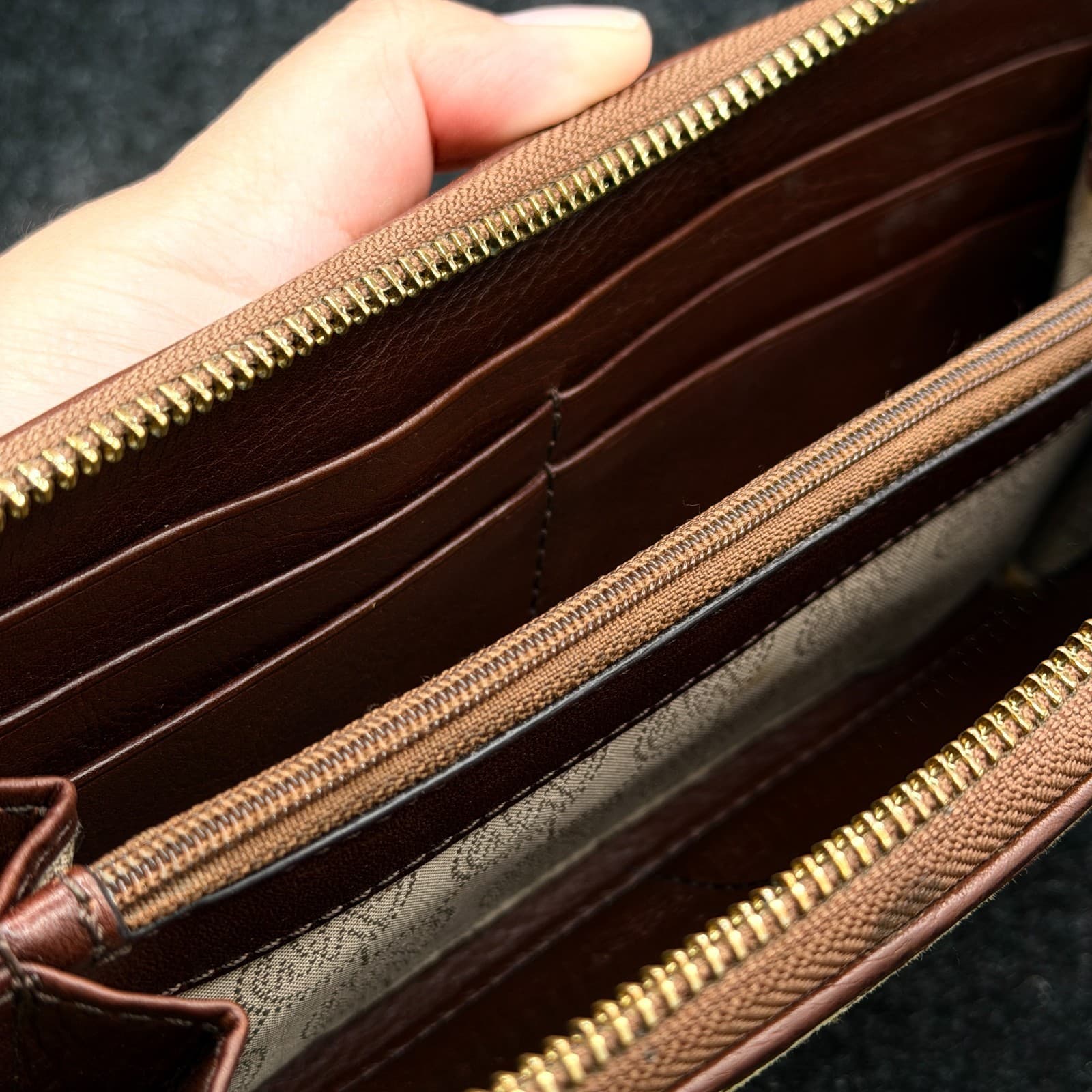 Michael Kors Zip Around Monogram Wallet with Leather Interior - Thumbnail 12