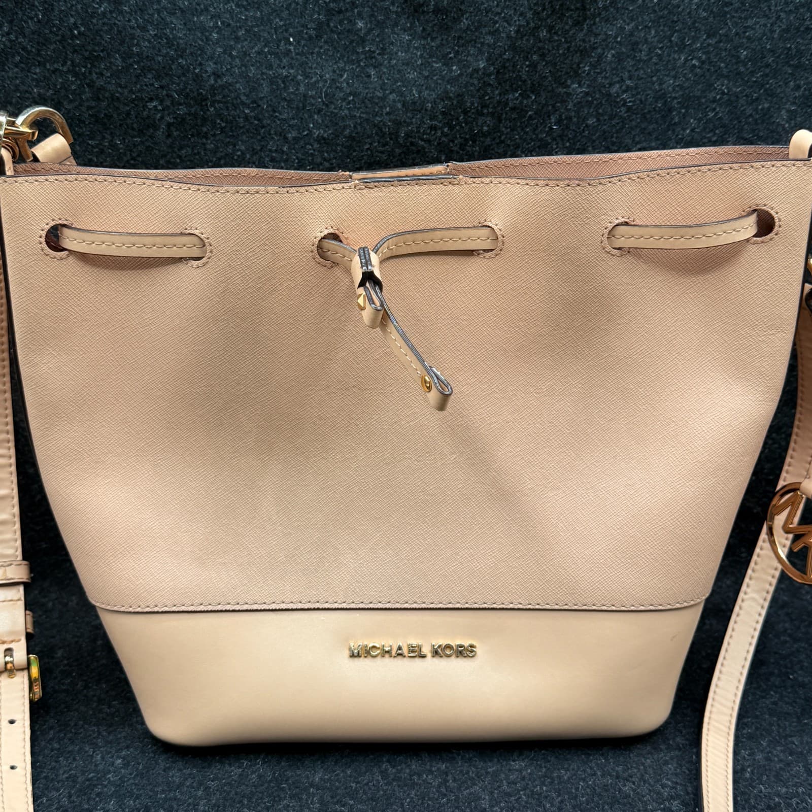 Michael Kors Trista Leather Bucket Bag - Light Pink - Lightly Used - Thumbnail 2