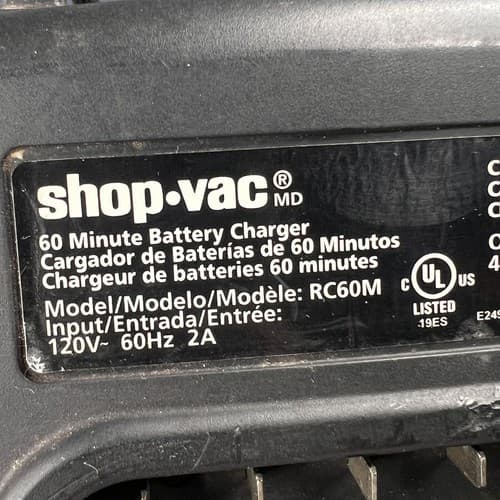 Shopvac 40V 60 Minute Battery Charger- RC60M - Thumbnail 4