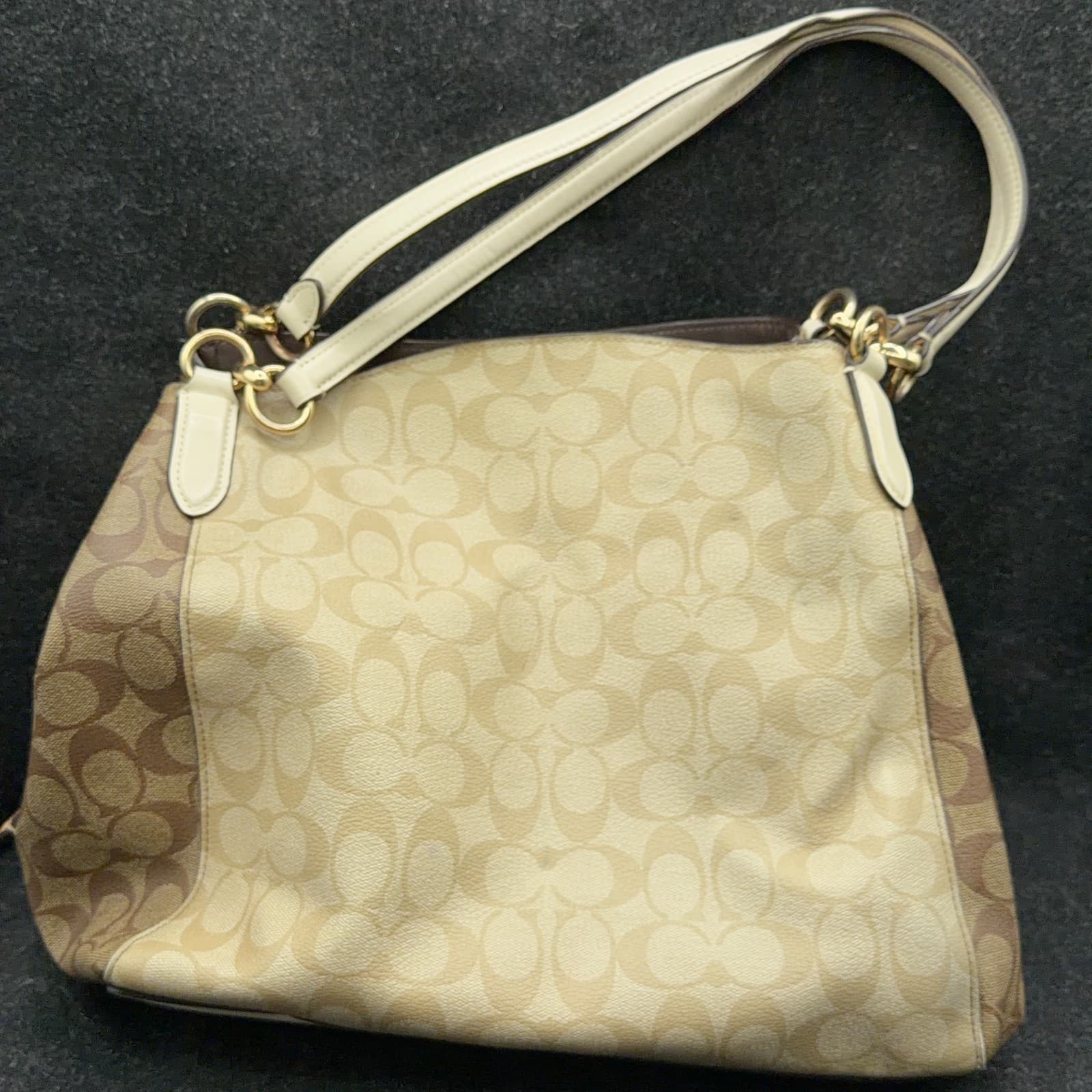 Coach Hallie Shoulder Bag with Snakeskin embossed Trim on zipper - Thumbnail 6