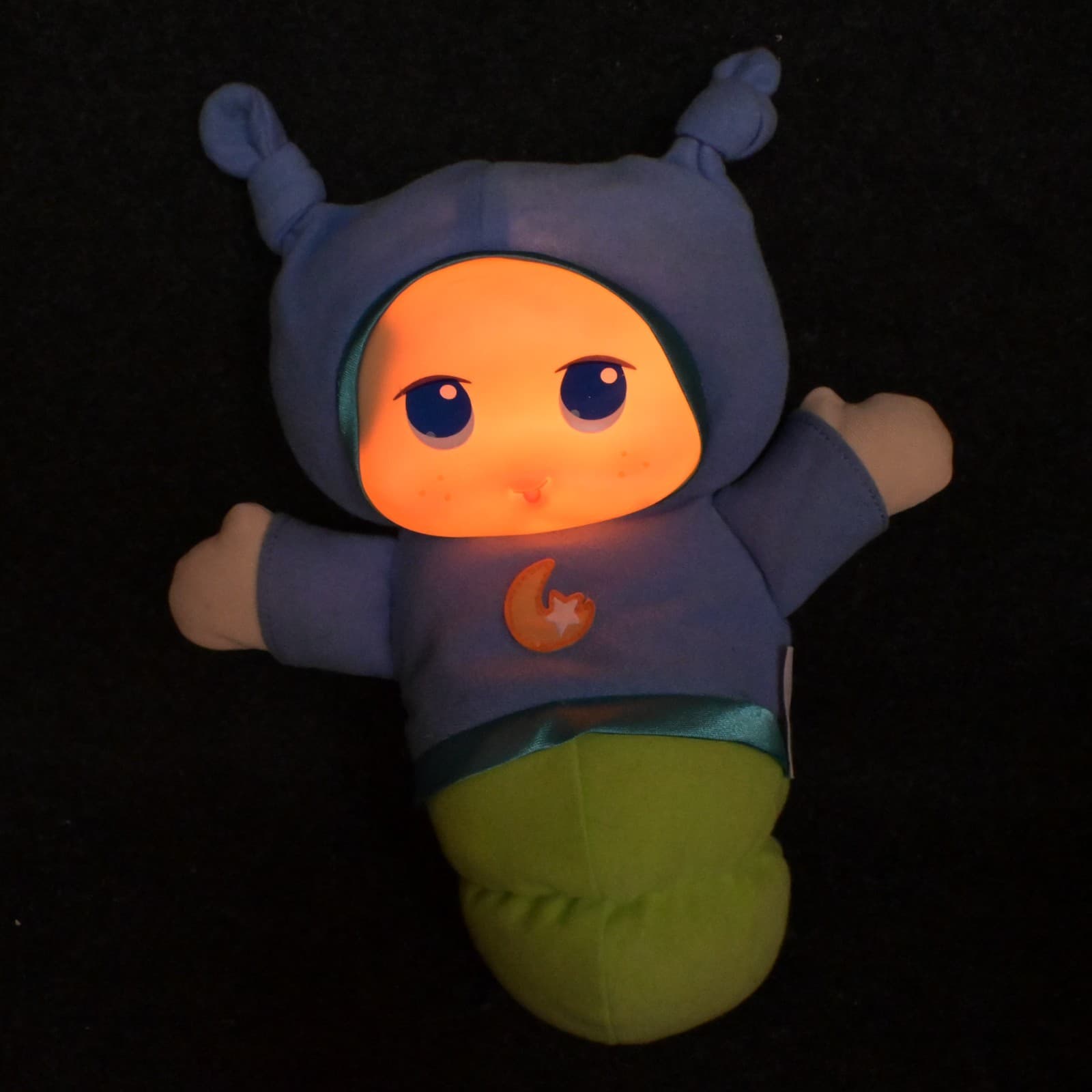 2009 Playskool Lullaby Gloworm Blue Musical Lights Works. - Thumbnail 2