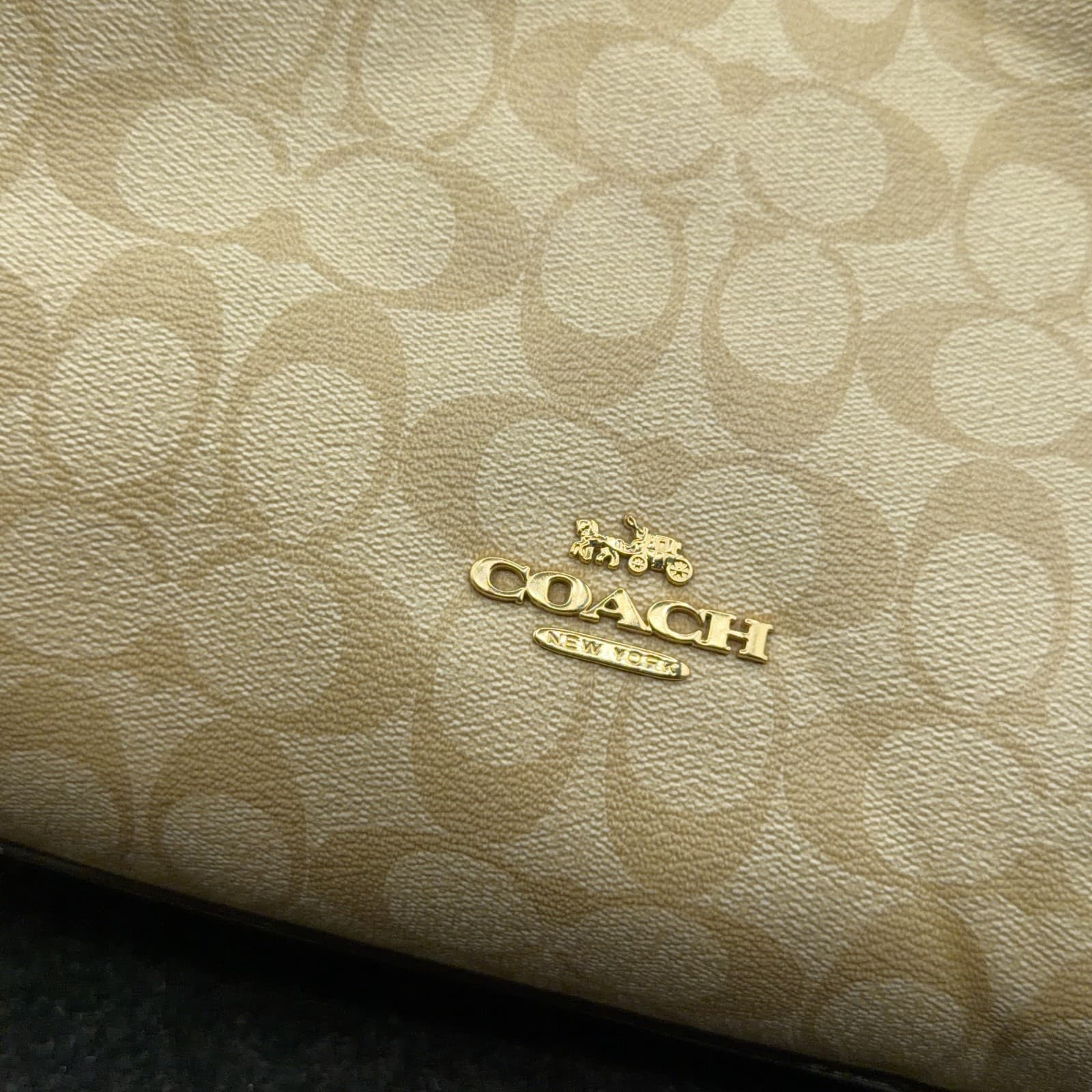 Coach Hallie Shoulder Bag with Snakeskin embossed Trim on zipper - Thumbnail 4