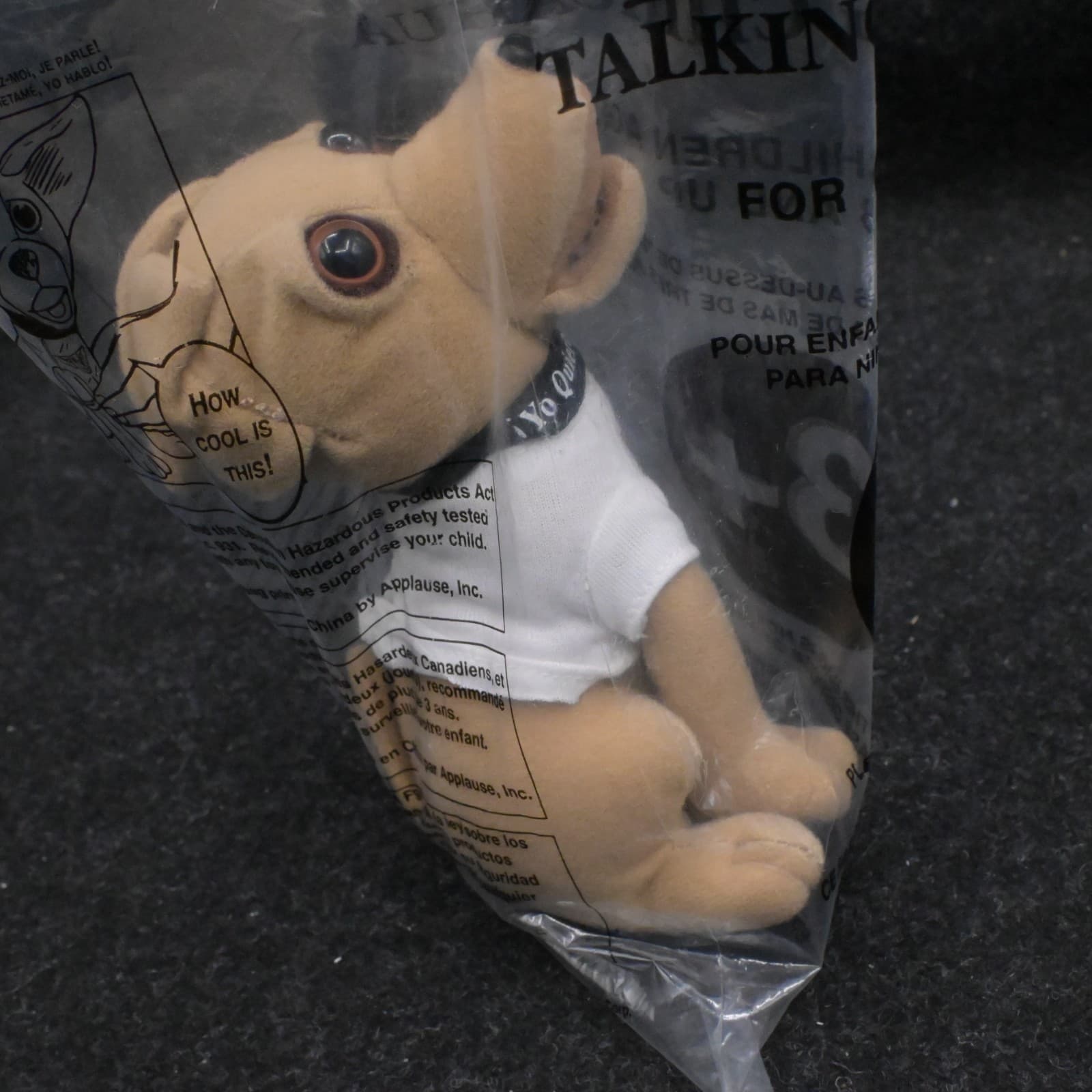 Taco Bell Chihuahua Dog Wearing T Shirt Sealed Bag Not Working Plush By Applause - Thumbnail 4