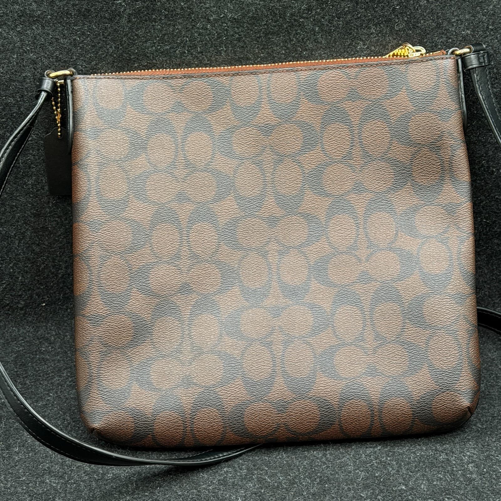 Coach Rowan File Bag In Signature Canvas Handbag - Black/Brown - Thumbnail 6