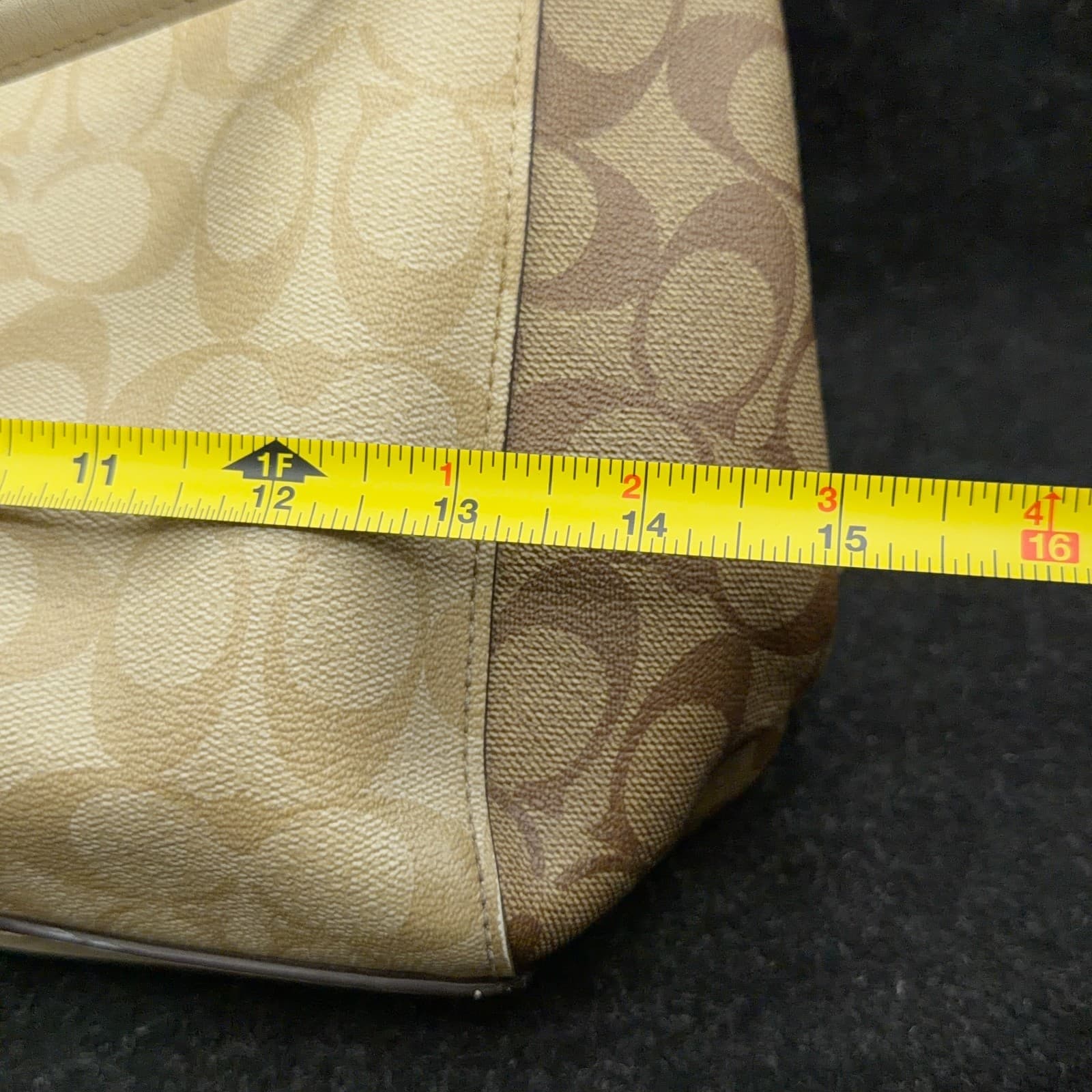 Coach Hallie Shoulder Bag with Snakeskin embossed Trim on zipper - Thumbnail 15