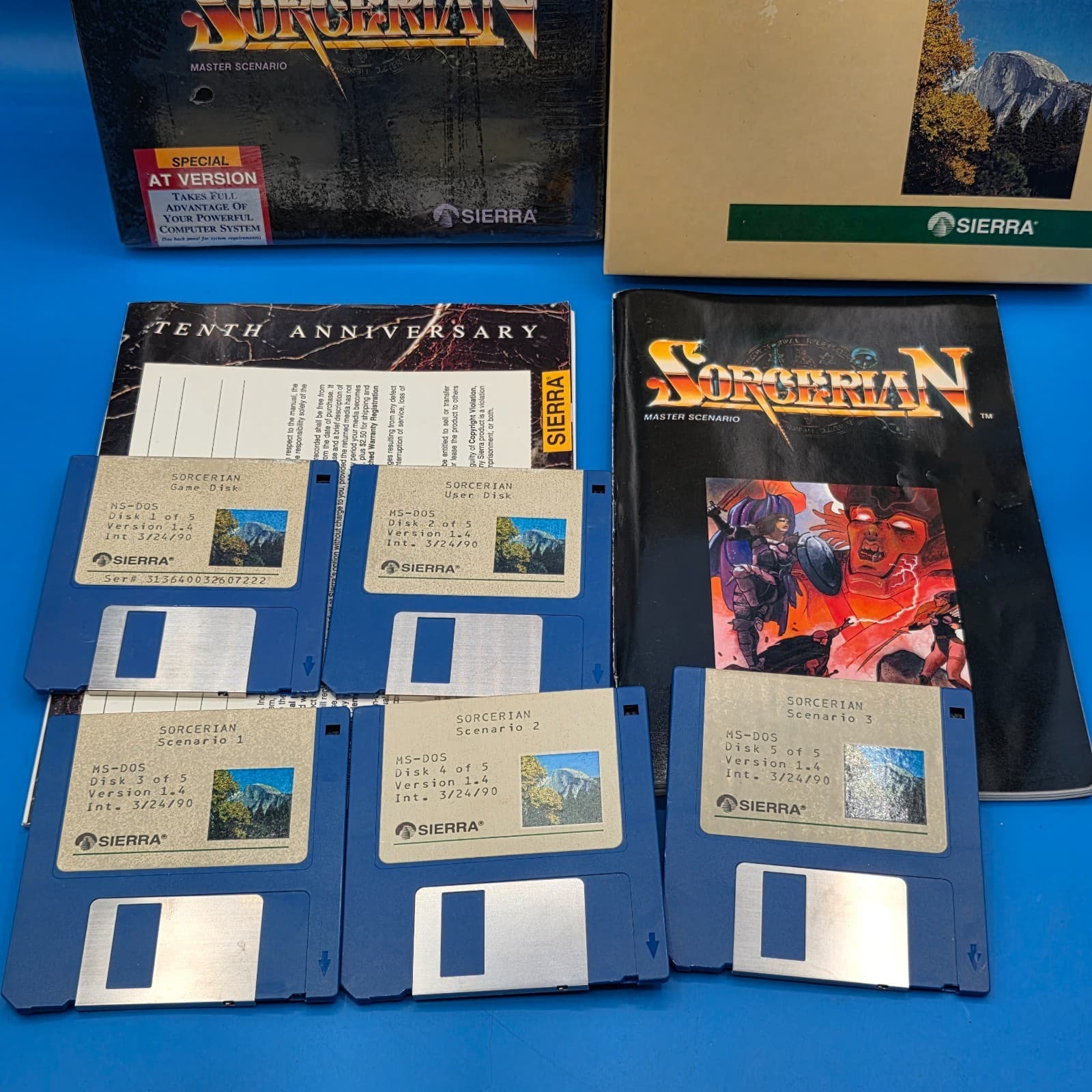 Sorcerian (PC, 1990) 5 Disks With Manual And Inserts Big Box - Thumbnail 3