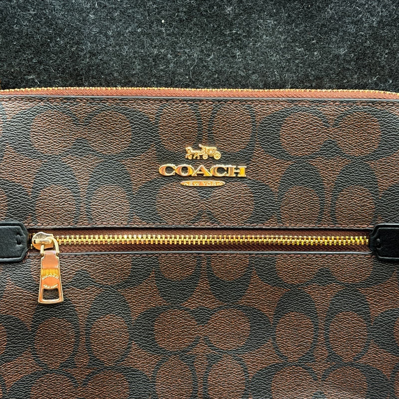Coach Rowan File Bag In Signature Canvas Handbag - Black/Brown - Thumbnail 3