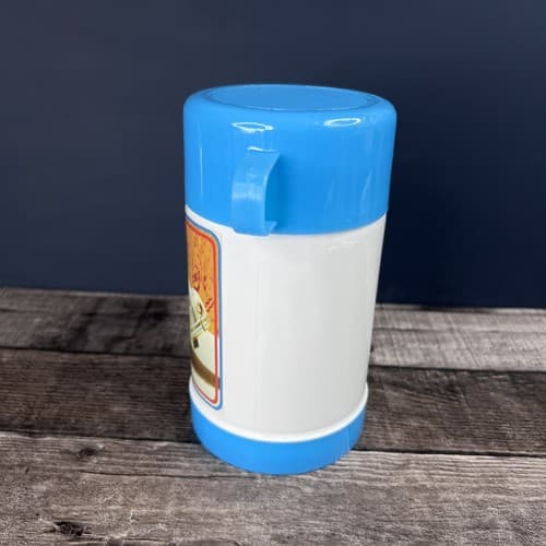 Vintage Herbie The Love Bug Volkswagen Blue Plastic Lunchbox w/ Thermos RARE - Thumbnail 9