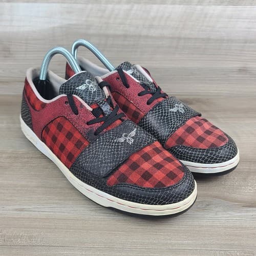 Creative Recreation Men Size 8 Cesario Low Casual Plaid Buffalo Snake skin Shoes - Thumbnail 2