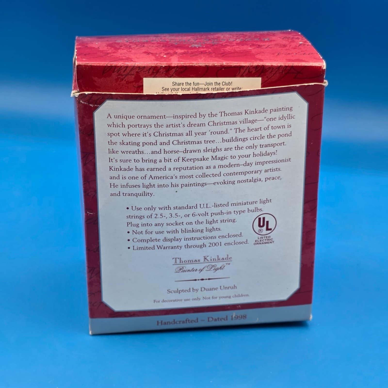 Hallmark Ornament St Nicholas Circle Thomas Kinkade Painter of Light Magic 1998 - Thumbnail 3