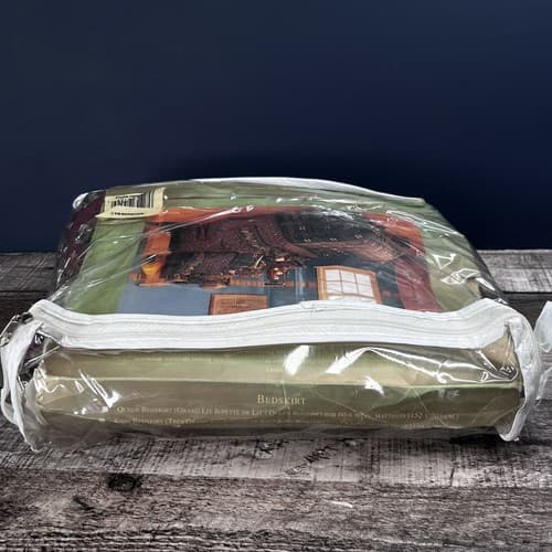 VTG Lady Pepperell Western Dust Ruffle Bed Skirt For California King Size Leaves - Thumbnail 4