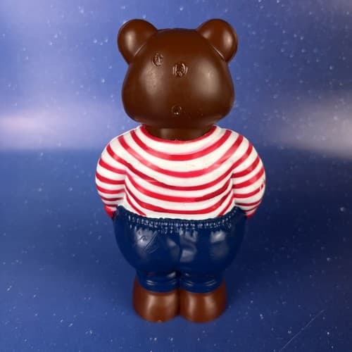 RARE Vintage 7" Plastic Pot Belly Teddy Bear Coin Bank JSNY - Thumbnail 7