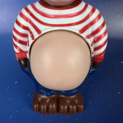 RARE Vintage 7" Plastic Pot Belly Teddy Bear Coin Bank JSNY - Thumbnail 3