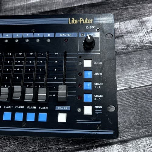FOR PARTS OR REPAIR Lite-Puter C-801 8 Channel Light Dimmer Control Console - Thumbnail 2