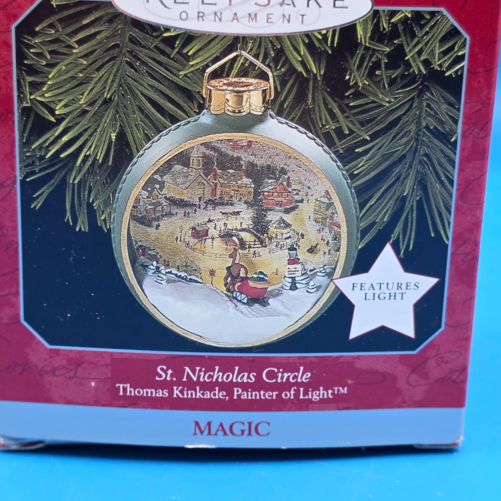 Hallmark Ornament St Nicholas Circle Thomas Kinkade Painter of Light Magic 1998 - Thumbnail 2