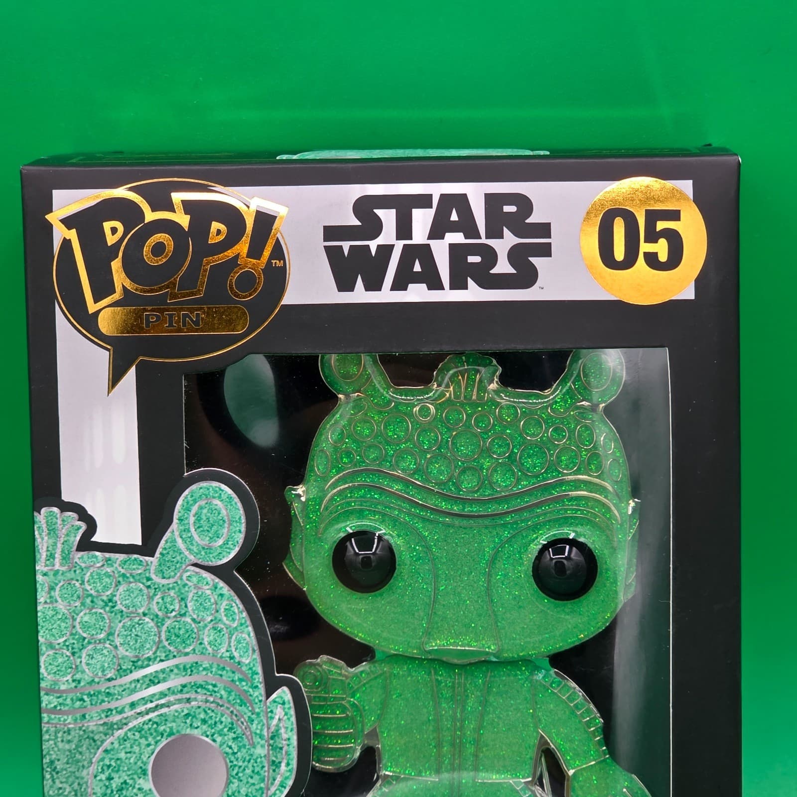 SEALED Star Wars Glitter CHASE Greedo 05 (Pop Pin) Enamel Pin BRAND NEW - Thumbnail 2