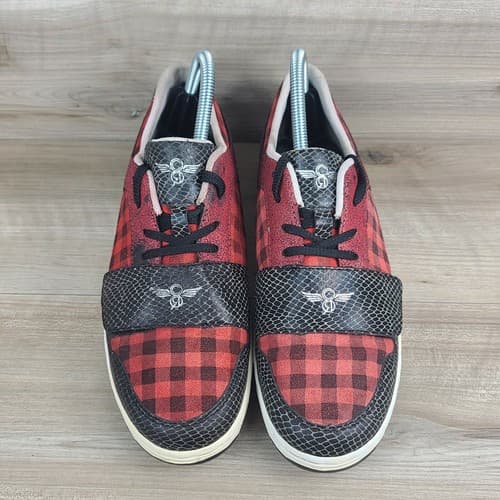 Creative Recreation Men Size 8 Cesario Low Casual Plaid Buffalo Snake skin Shoes - Thumbnail 4