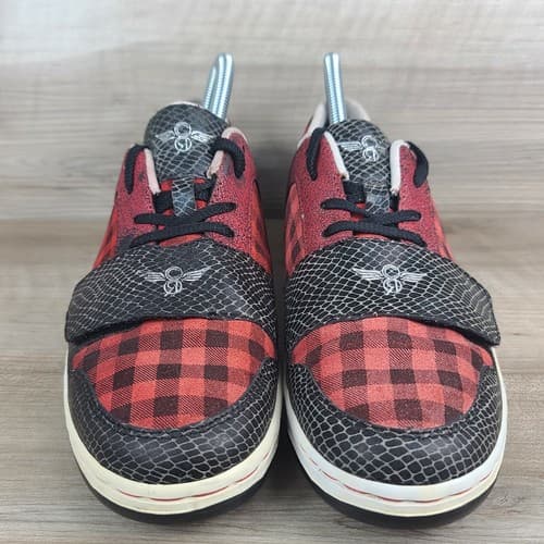 Creative Recreation Men Size 8 Cesario Low Casual Plaid Buffalo Snake skin Shoes - Thumbnail 3