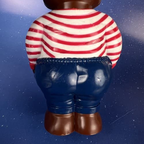 RARE Vintage 7" Plastic Pot Belly Teddy Bear Coin Bank JSNY - Thumbnail 9