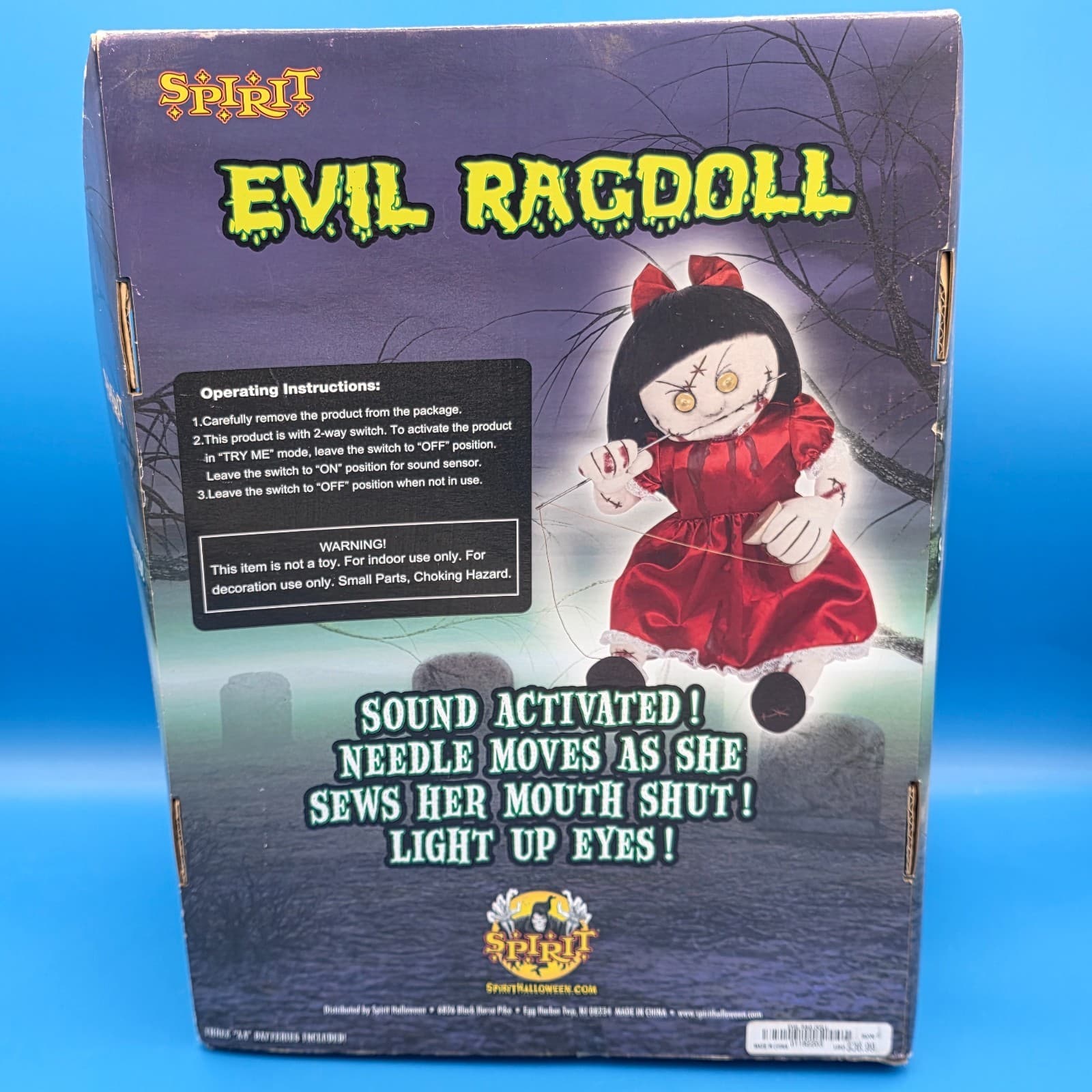 RARE Evil Rag Doll animatronic sold by Spirit Halloween DOES NOT MOVE - Thumbnail 3