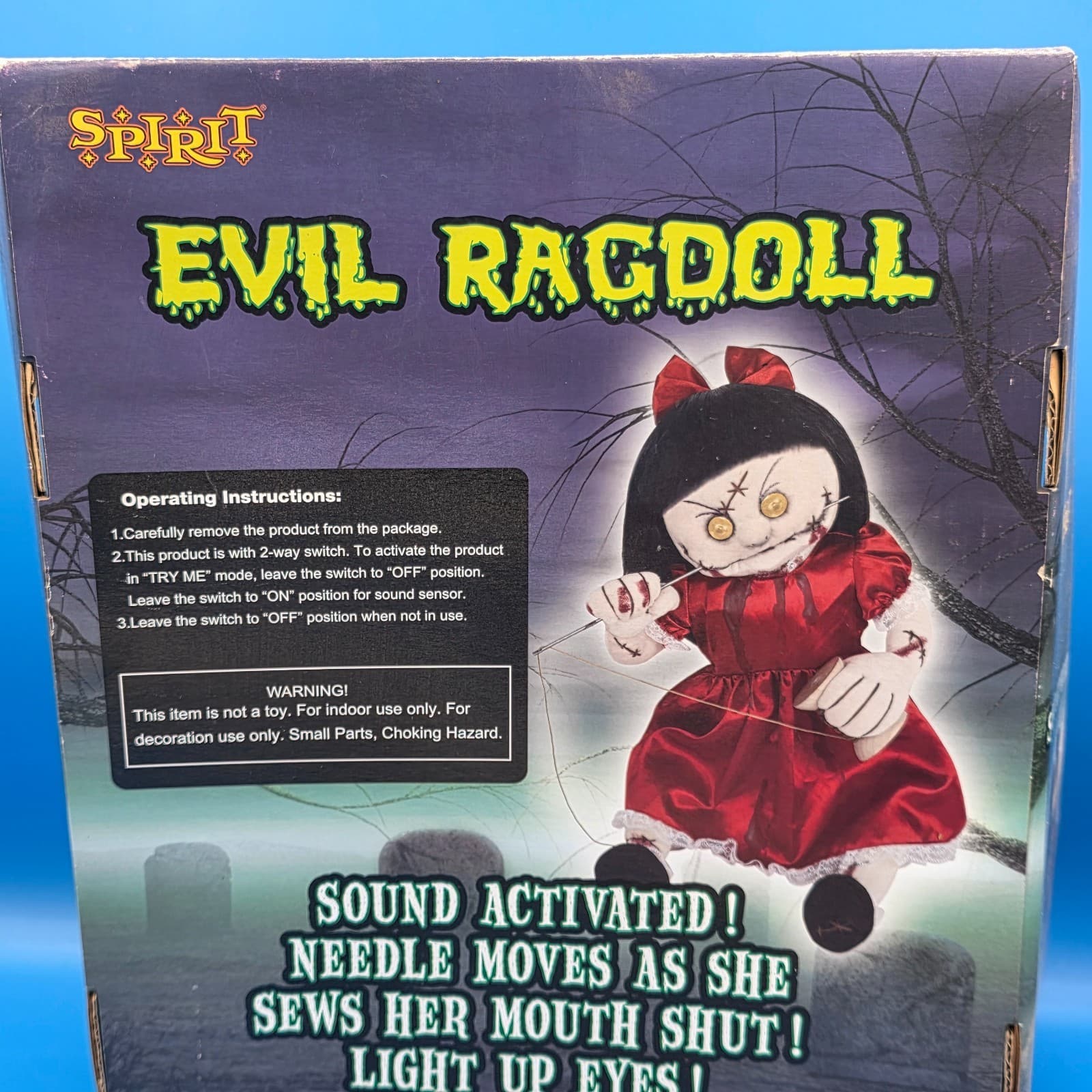 RARE Evil Rag Doll animatronic sold by Spirit Halloween DOES NOT MOVE - Thumbnail 2