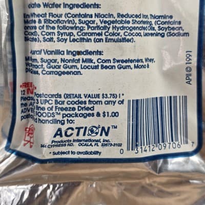 Vintage 1991 Space Adventure Food Freeze Dried Ice Cream Sandwich APII - Thumbnail 7