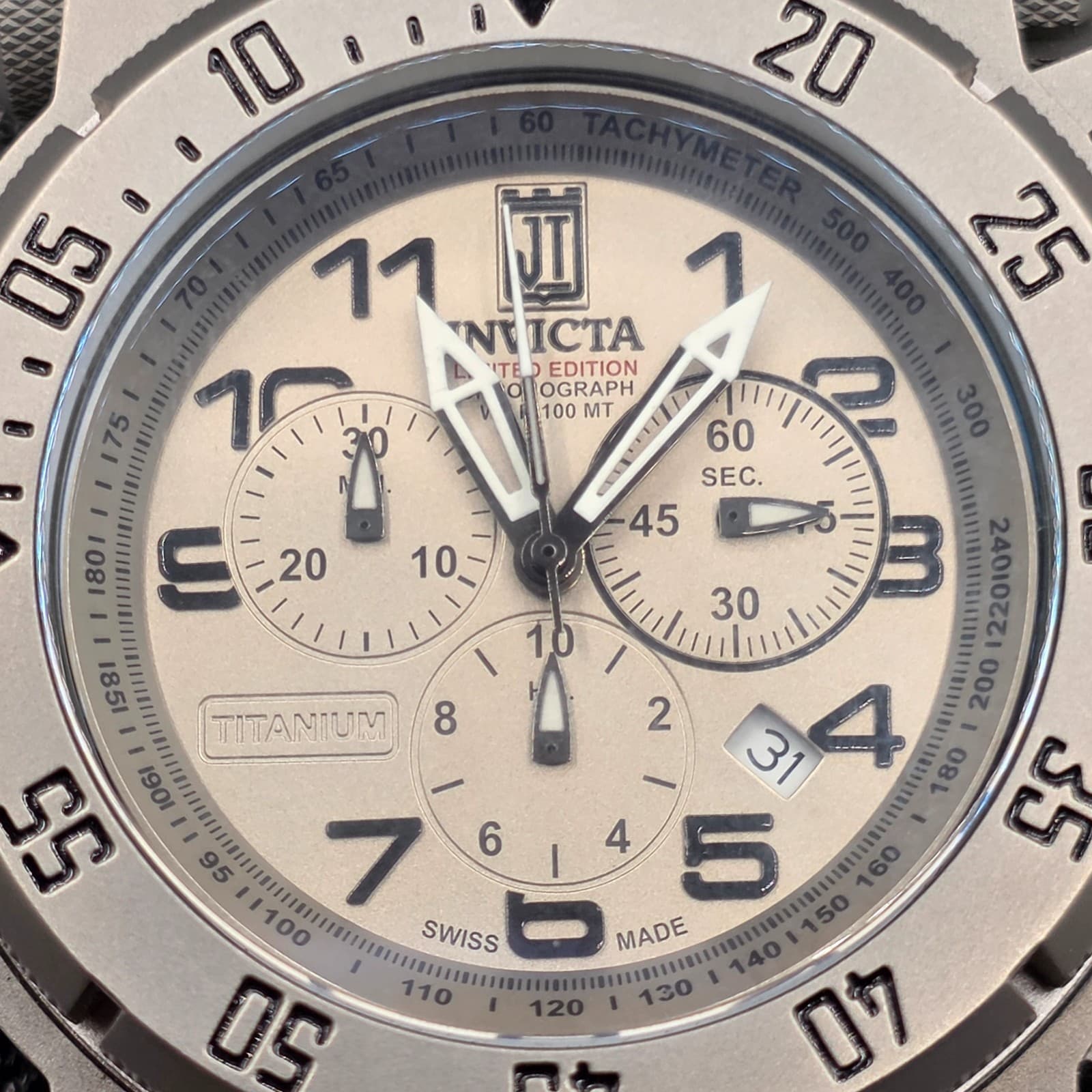 Invicta Jason Taylor Titanium 38mm Men Watch Model 14478 Limited Edition 629/999 - Thumbnail 3