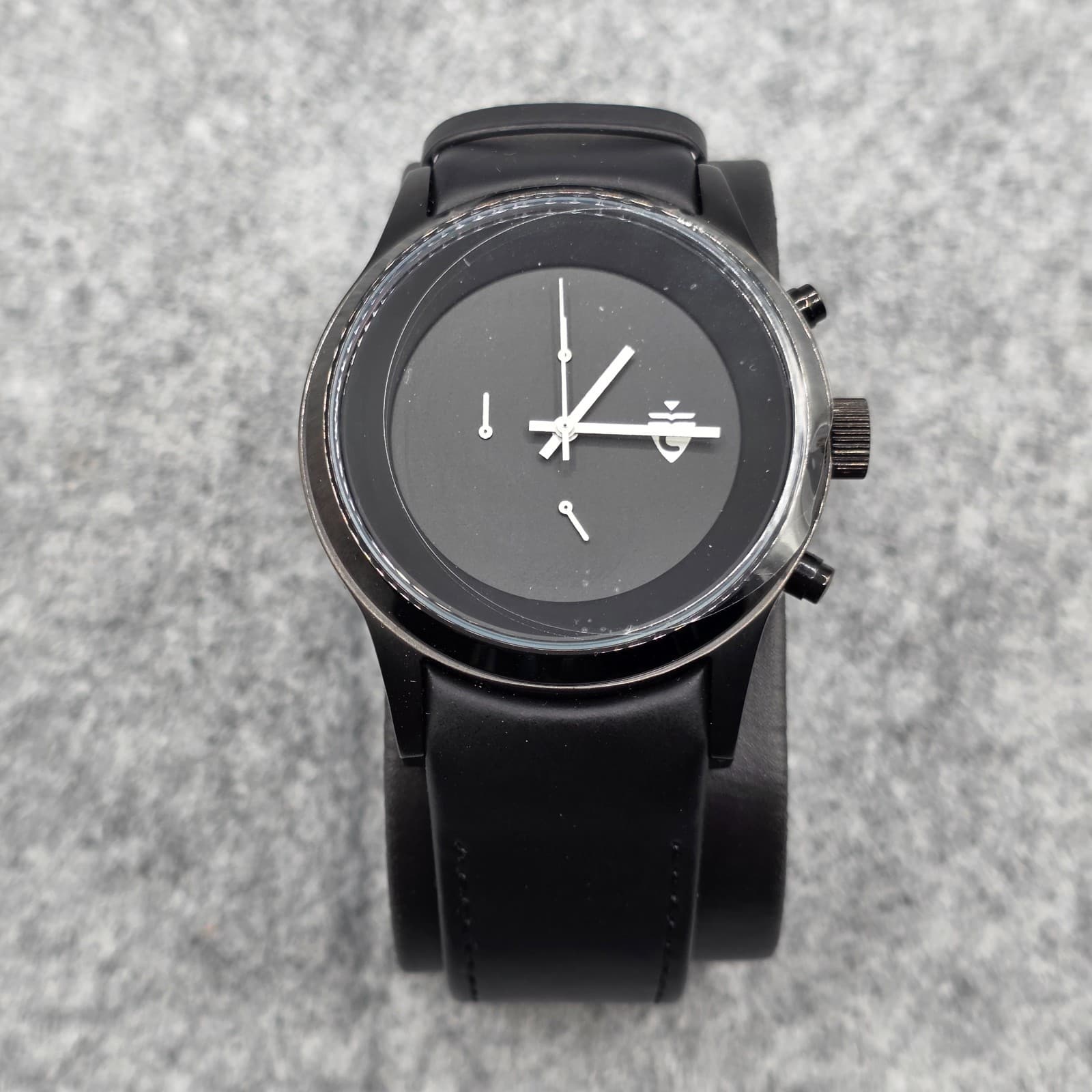 Croton Chronomaster ALL BLACK 10 ATM Japan Quartz CC311155 Minimalist New RARE - Thumbnail 5