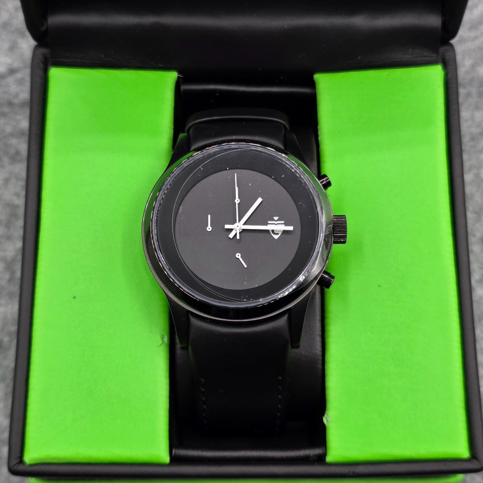 Croton Chronomaster ALL BLACK 10 ATM Japan Quartz CC311155 Minimalist New RARE - Thumbnail 3