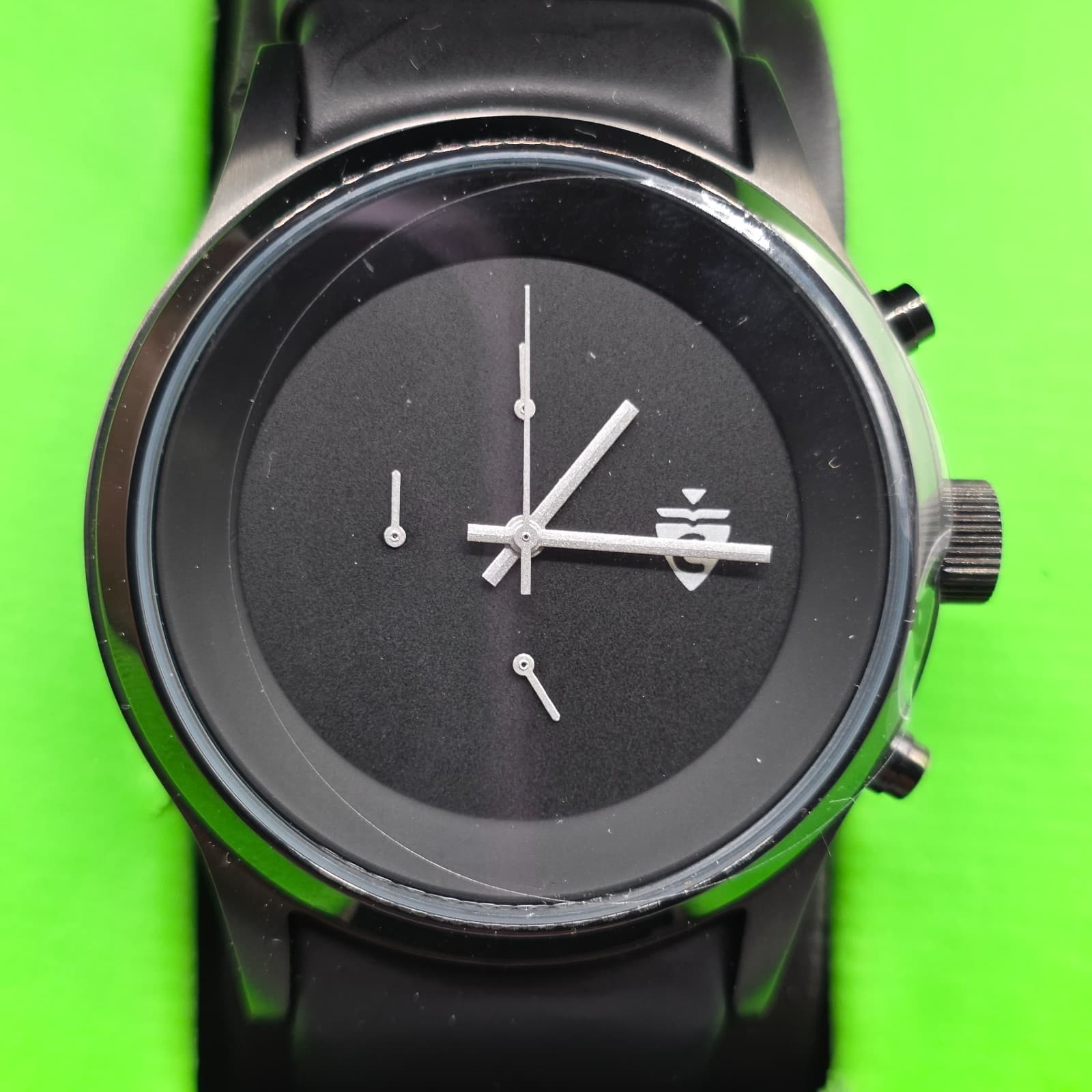 Croton Chronomaster ALL BLACK 10 ATM Japan Quartz CC311155 Minimalist New RARE - Thumbnail 4