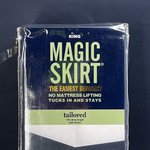 New Magic Skirt King Size Bed Skirt No Mattress Lift Tailored 15" Drop Navy Blue - Thumbnail 2