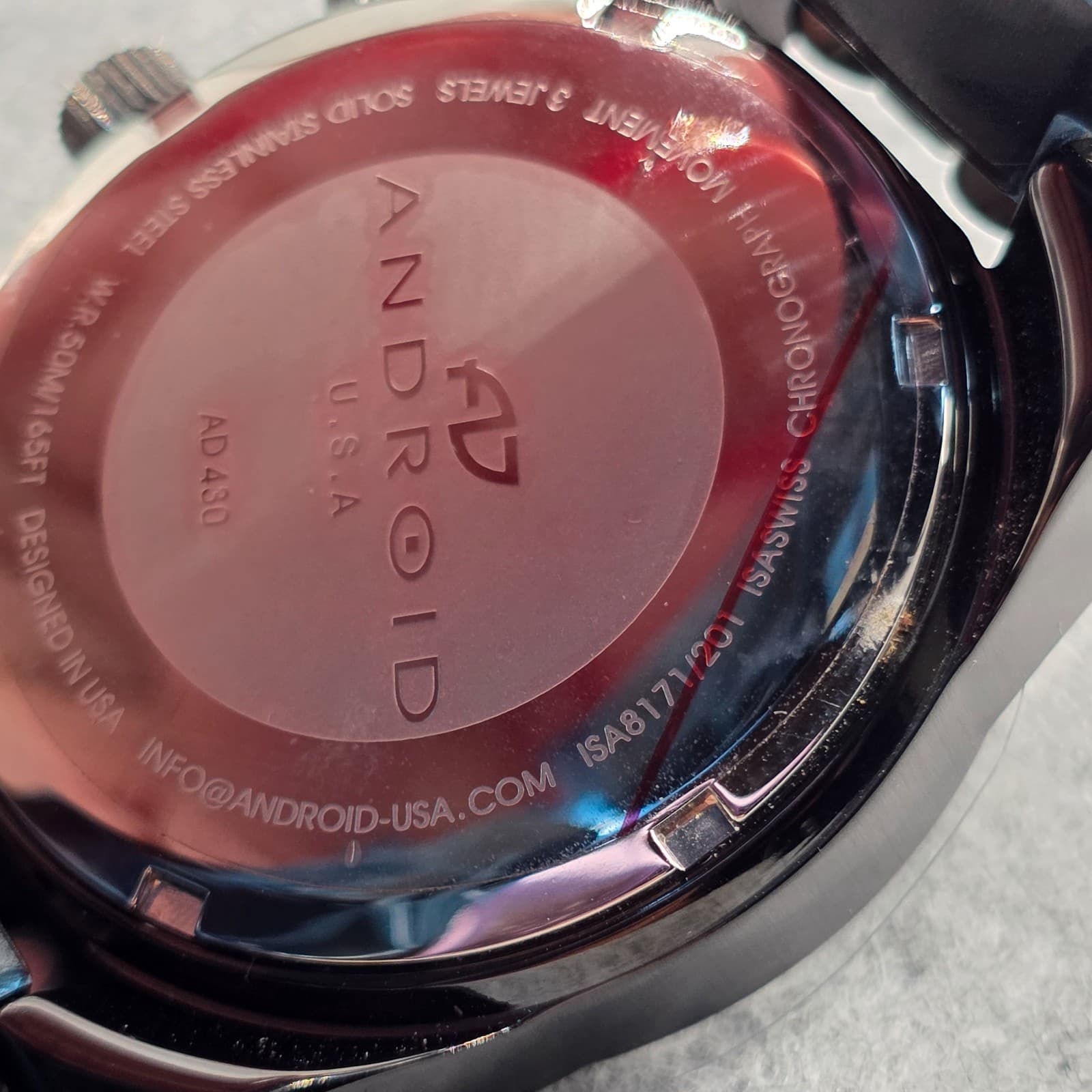 ANDROID HYDROMATIC MODEL AD 430 BLACK IP QUARTZ CHRONOGRAPH NEED BATTERY - Thumbnail 16