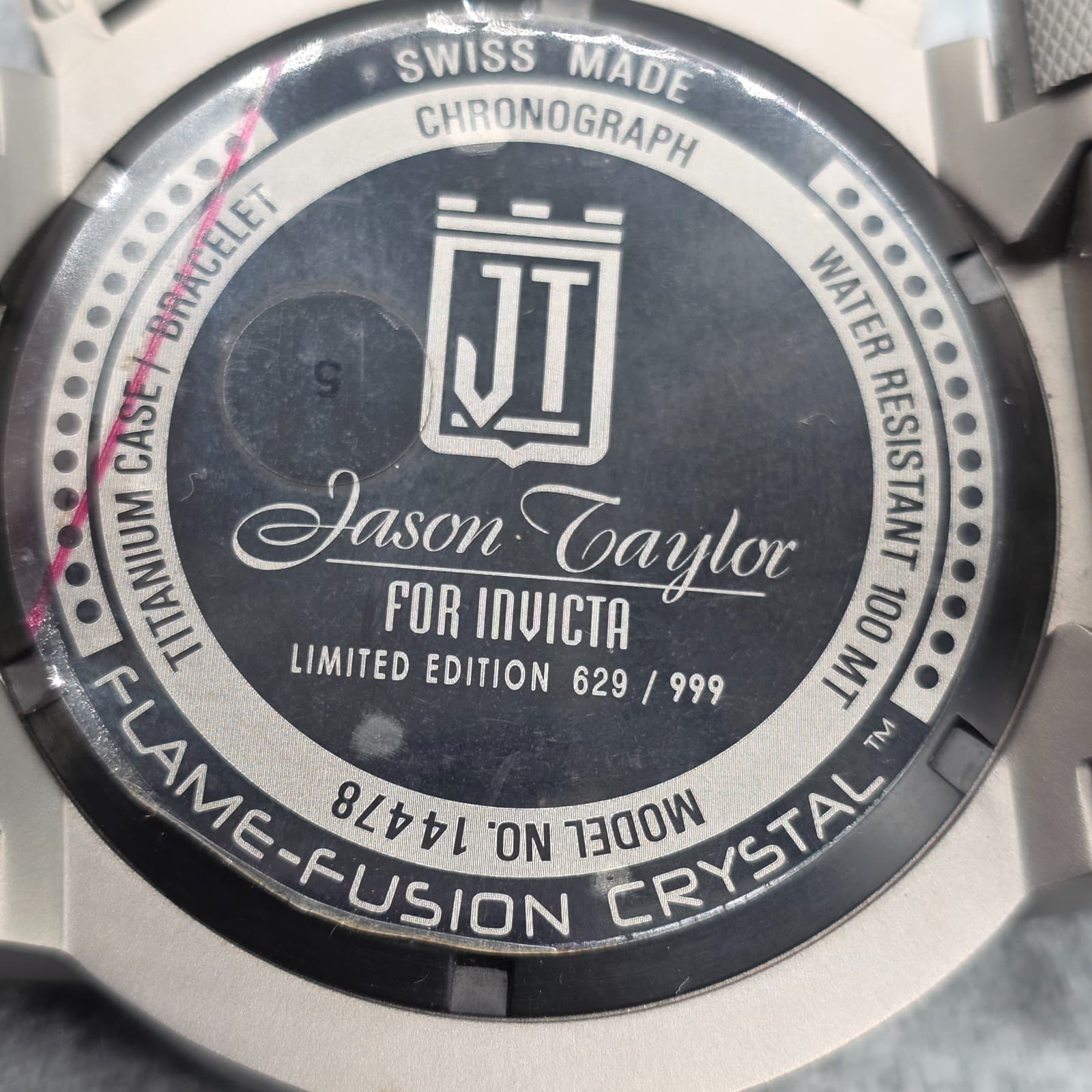 Invicta Jason Taylor Titanium 38mm Men Watch Model 14478 Limited Edition 629/999 - Thumbnail 12