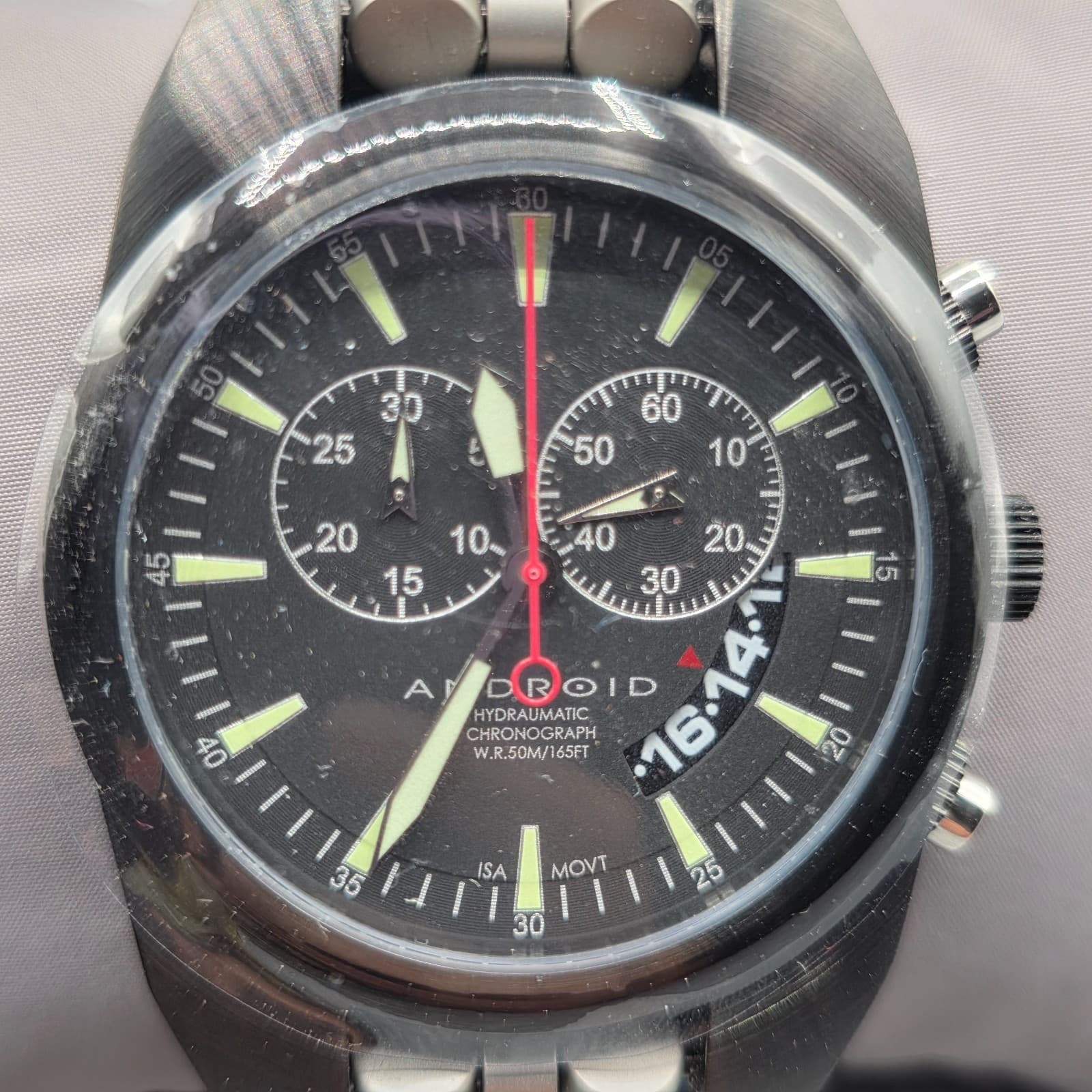 ANDROID HYDROMATIC MODEL AD 430 BLACK IP QUARTZ CHRONOGRAPH NEED BATTERY - Thumbnail 6