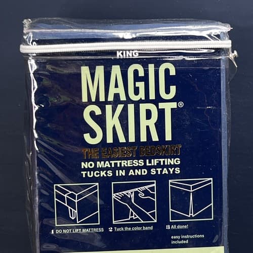New Magic Skirt King Size Bed Skirt No Mattress Lift Tailored 15" Drop Navy Blue - Thumbnail 4