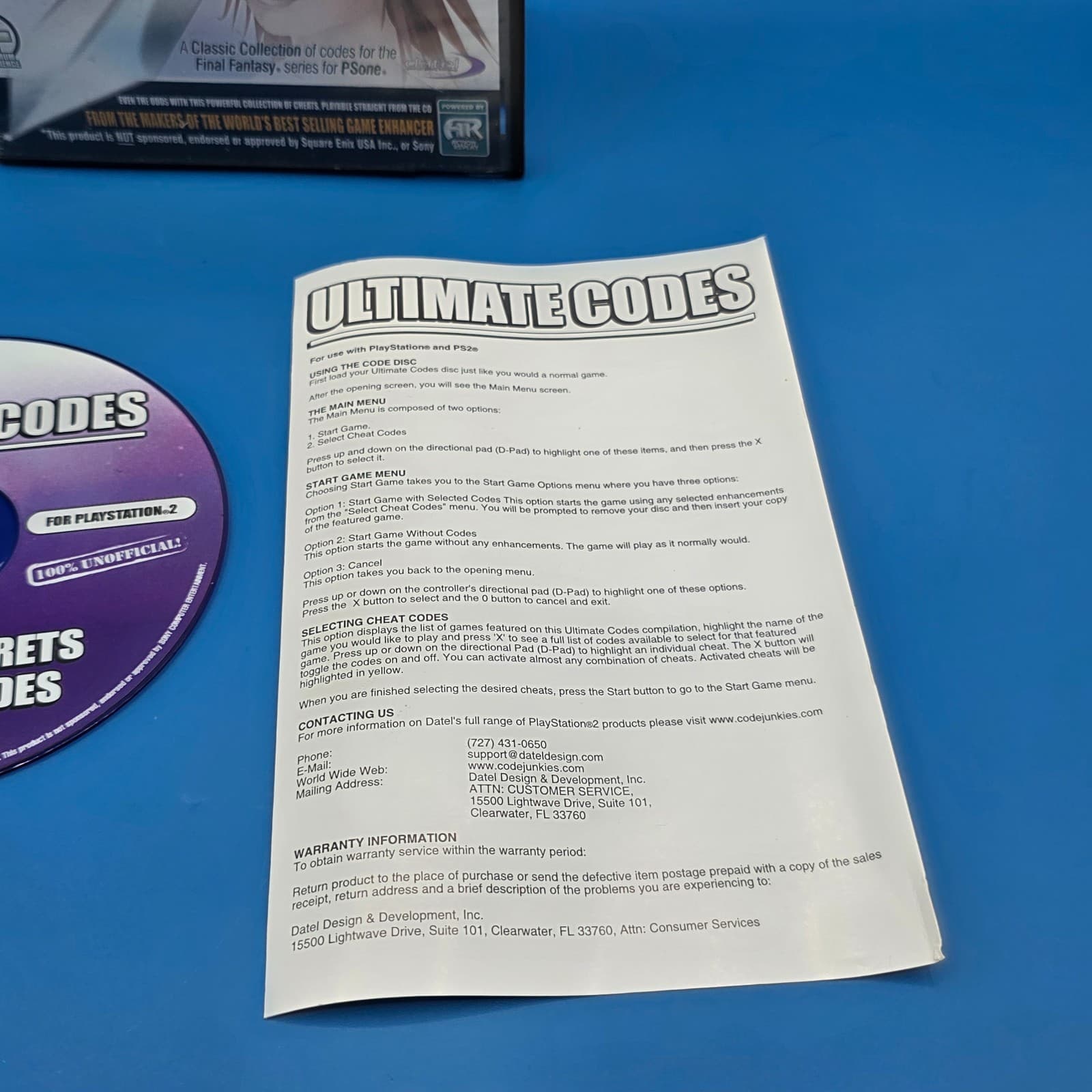 Action Replay Ultimate Codes Final Fantasy Compilation Pack PlayStation PS1 PS2 - Thumbnail 4
